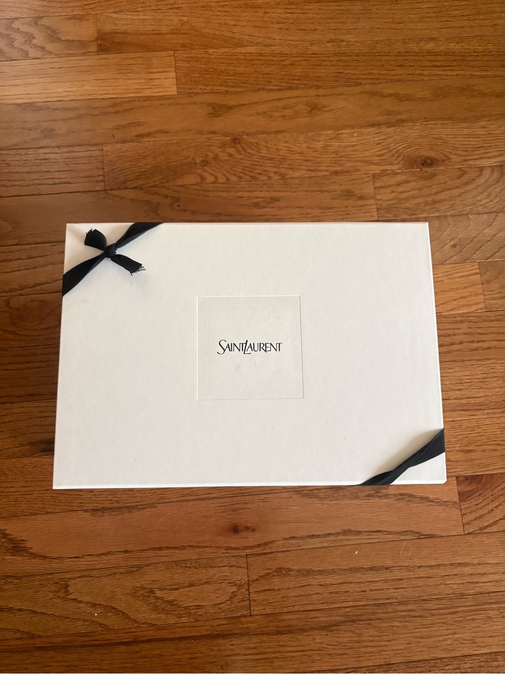 Saint Laurent White Box with Black Ribbon Accents